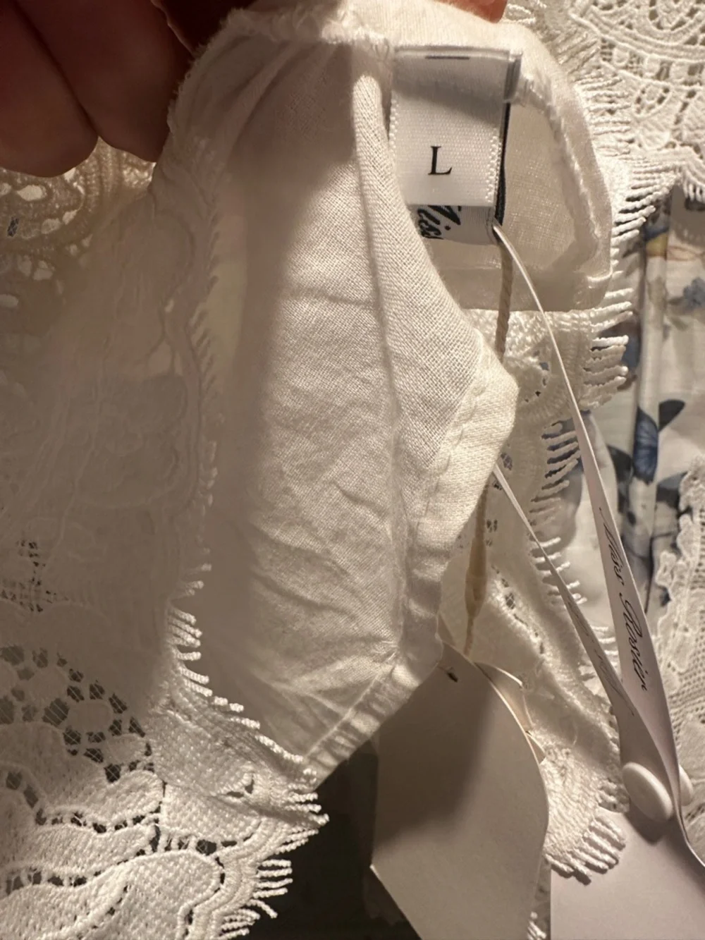 NWT Miss Rosier Zimmerman Two Pieces White Floral Mini Dress Size Large